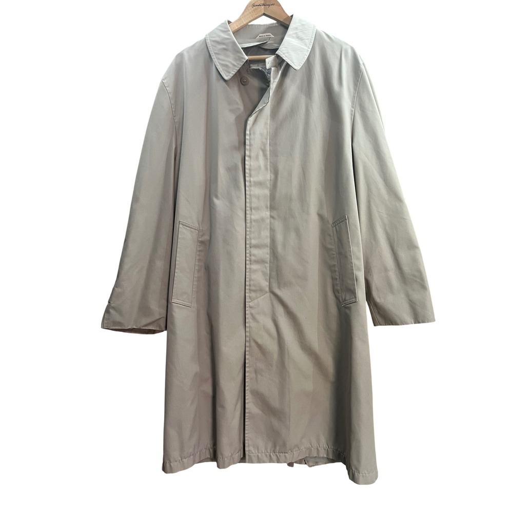 Oleg Cassini Trench Coat Mens 42 Reg Tan